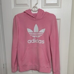 Adidas Pink Hoodie with White Trefoil
